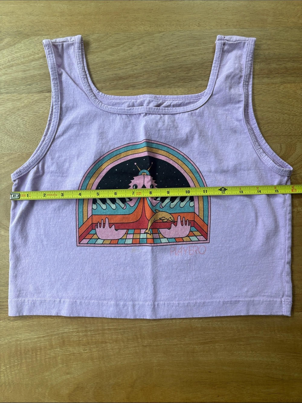 Lilac Retro Graphic Crop Tank Top - Picture 6 of 7